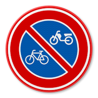 verkeersbord verbod fietsen en bromfietsen